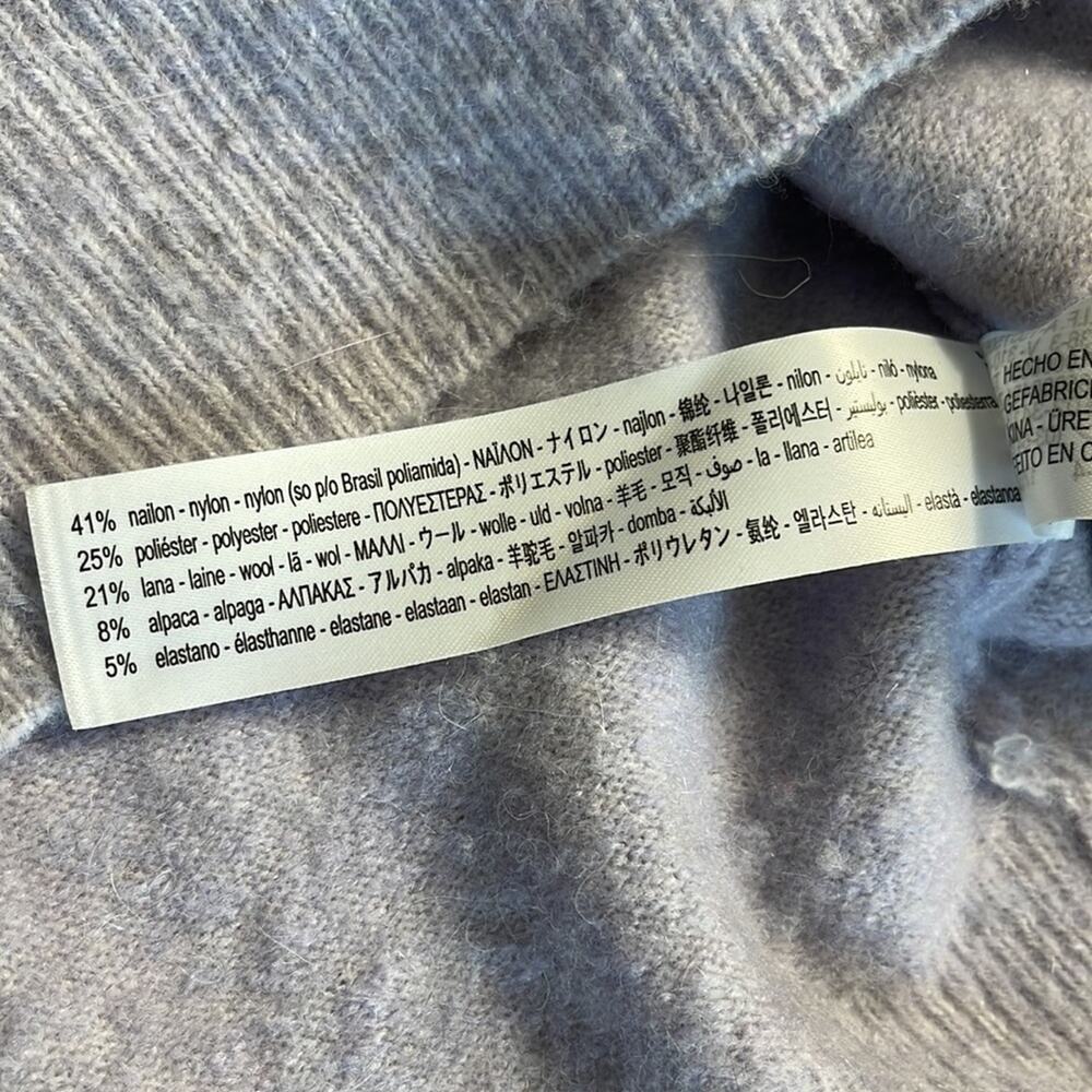 ZARA Lavender Wool Blend Crew Neck Long Sleeve Sweater Women’s Size Medium - Picture 4 of 6
